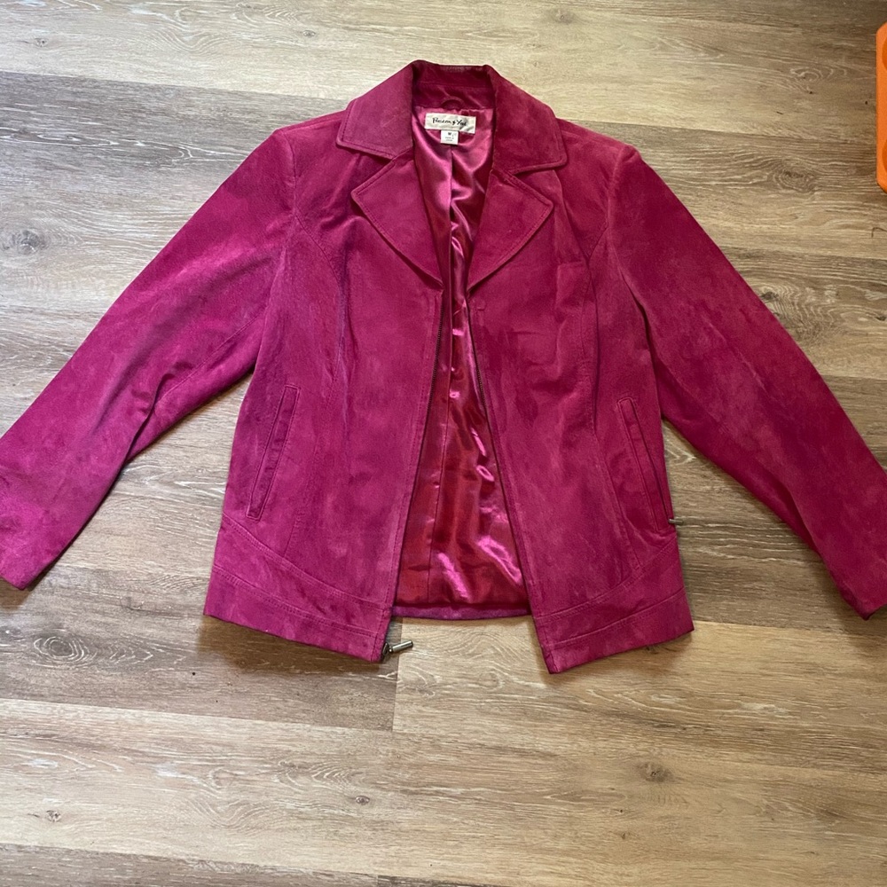 Pink leather jacket